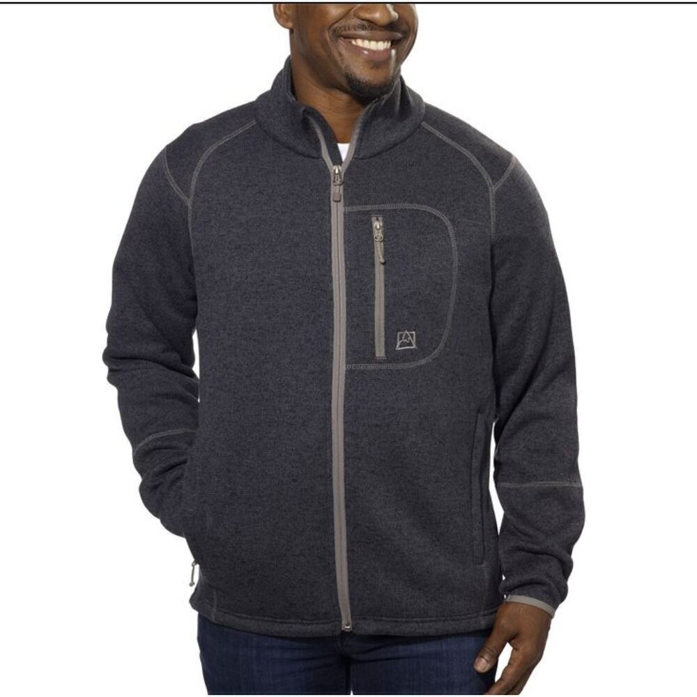 Avalanche Fleece Zip Up Front Jacket Sweater Zip Pockets Long Sleeve Men's LX